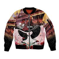 Kentucky Horse Racing Sleeve Zip Bomber Jacket Derby Girl - Marble Roses