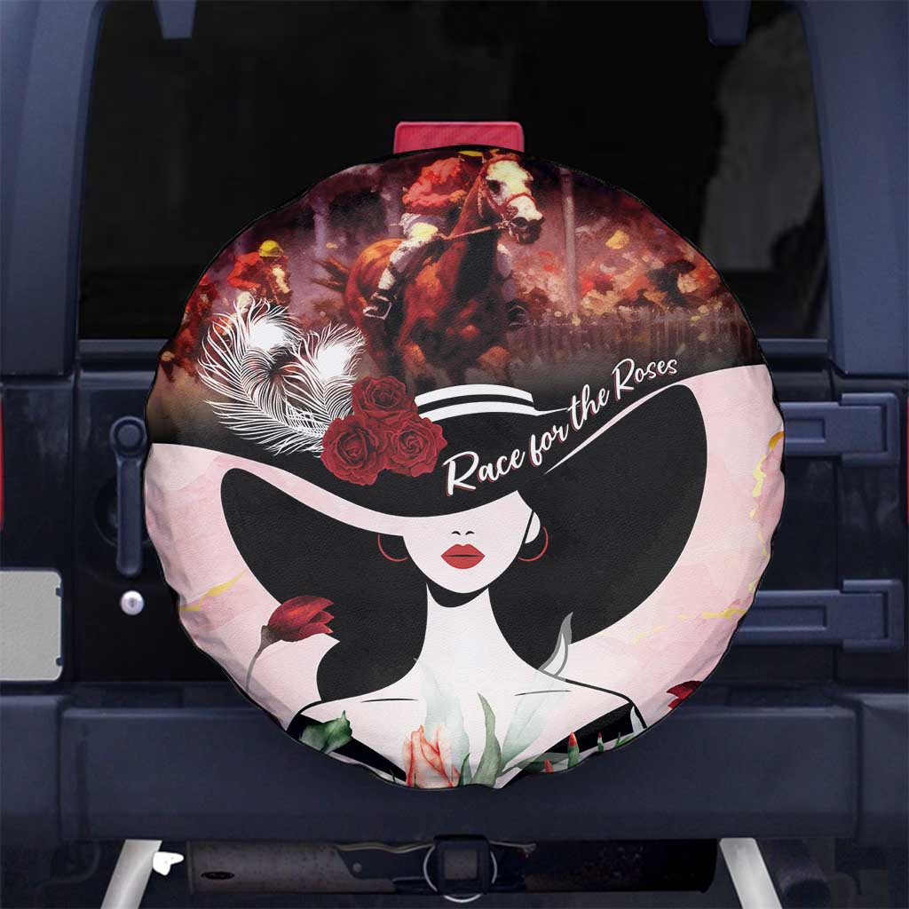 Kentucky Horse Racing Spare Tire Cover Derby Girl - Marble Roses