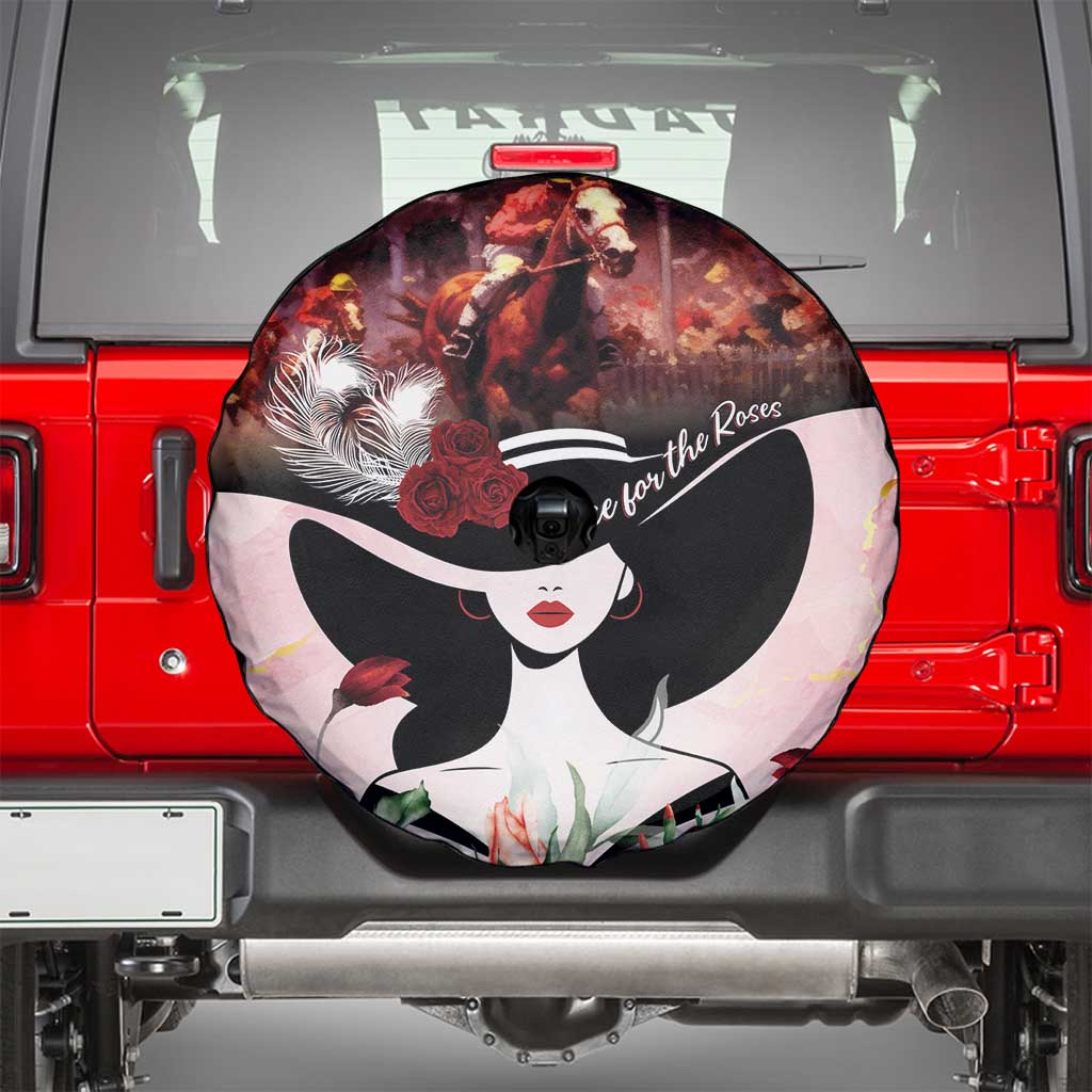 Kentucky Horse Racing Spare Tire Cover Derby Girl - Marble Roses