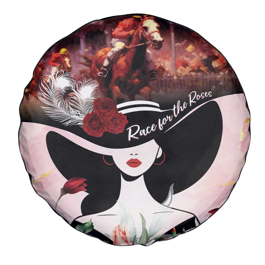 Kentucky Horse Racing Spare Tire Cover Derby Girl - Marble Roses