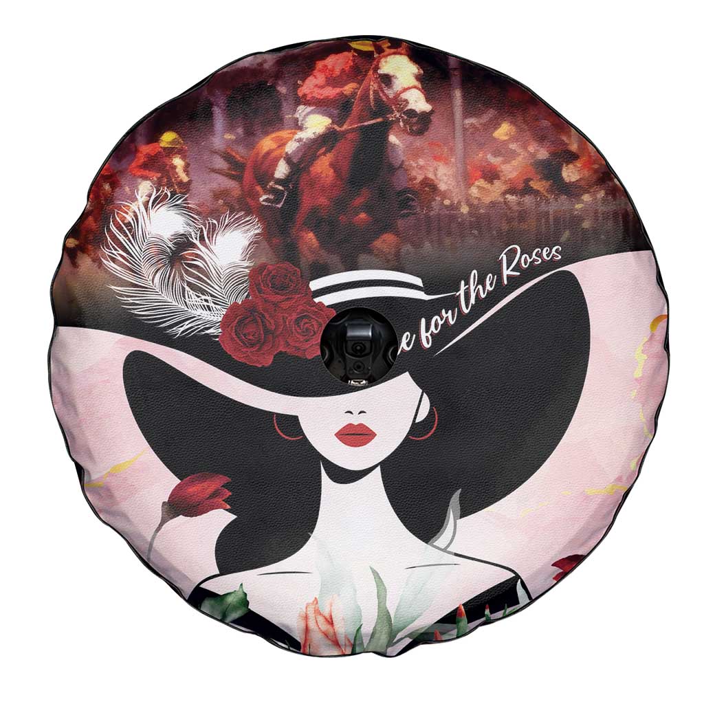 Kentucky Horse Racing Spare Tire Cover Derby Girl - Marble Roses