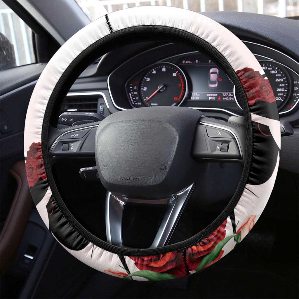Kentucky Horse Racing Steering Wheel Cover Derby Girl - Marble Roses