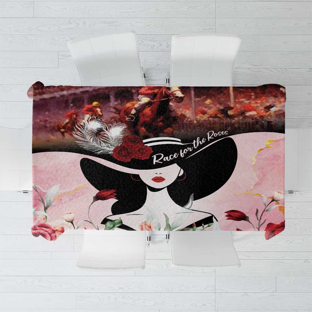 Kentucky Horse Racing Tablecloth Derby Girl - Marble Roses