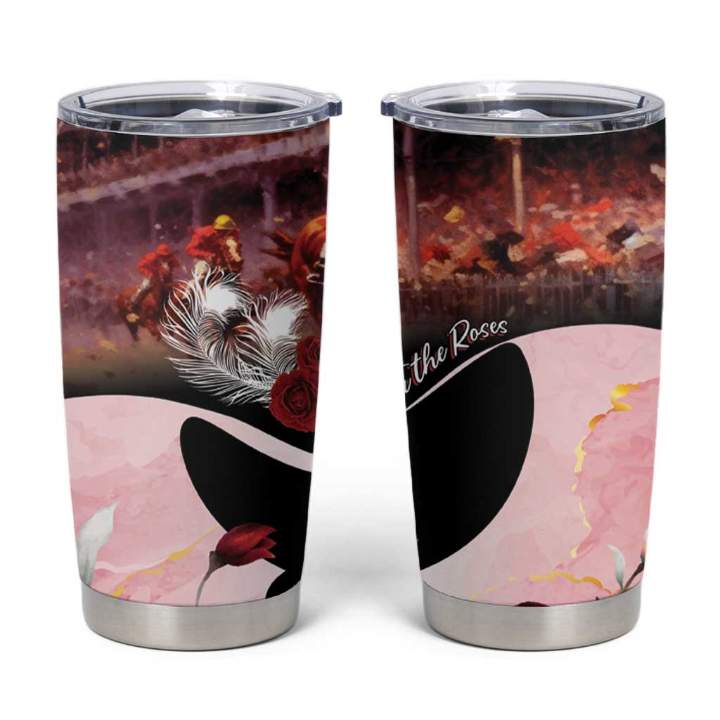 Kentucky Horse Racing Tumbler Cup Derby Girl - Marble Roses