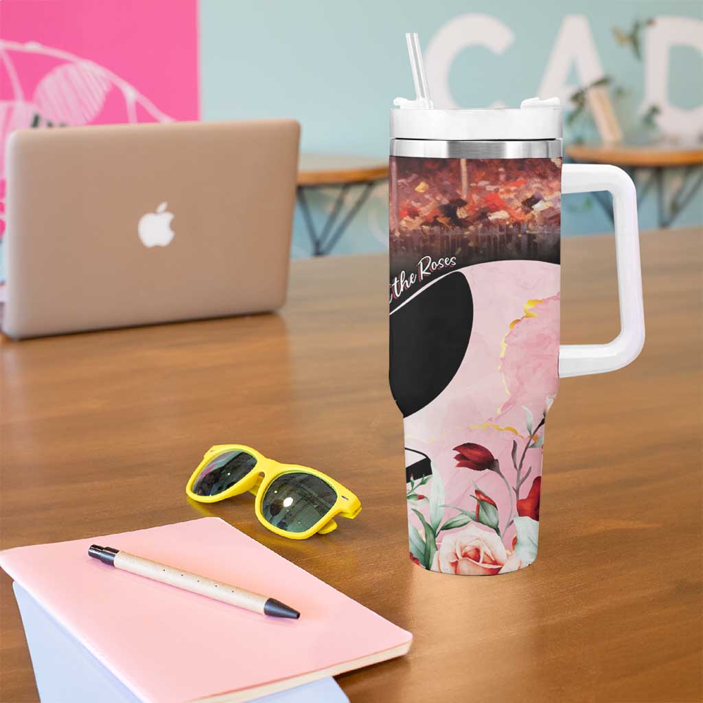 Kentucky Horse Racing Tumbler With Handle Derby Girl - Marble Roses