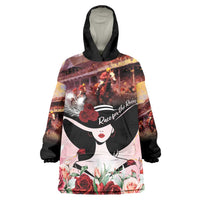 Kentucky Horse Racing Wearable Blanket Hoodie Derby Girl - Marble Roses