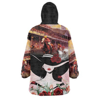 Kentucky Horse Racing Wearable Blanket Hoodie Derby Girl - Marble Roses