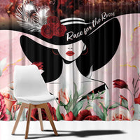 Kentucky Horse Racing Window Curtain Derby Girl - Marble Roses