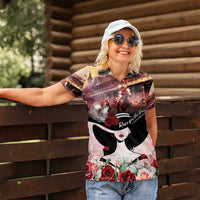 Kentucky Horse Racing Women Polo Shirt Derby Girl - Marble Roses