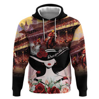 Kentucky Horse Racing Zip Hoodie Derby Girl - Marble Roses