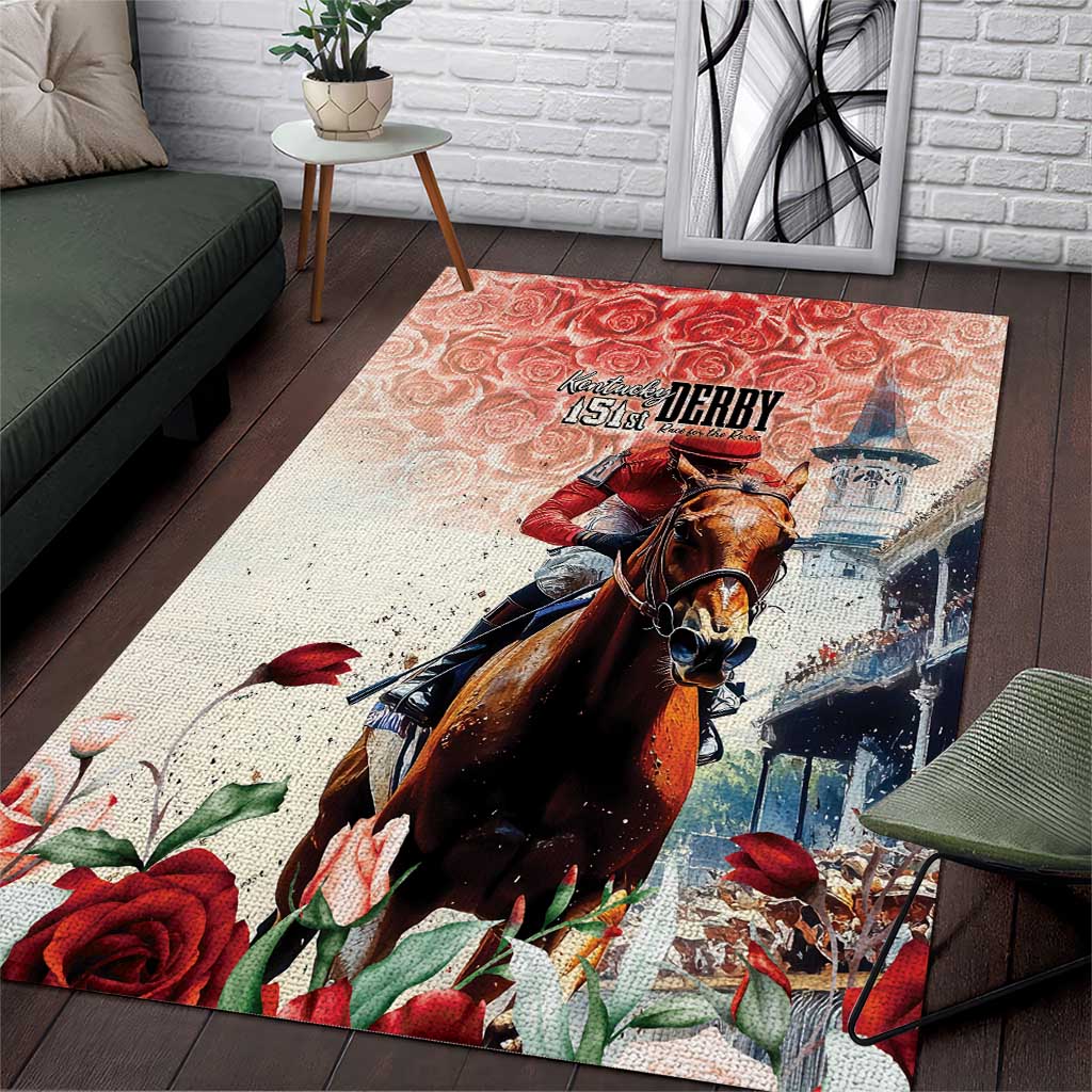Kentucky Horse Racing Area Rug 151st Derby Party