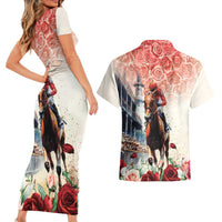 Kentucky Horse Racing Couples Matching Short Sleeve Bodycon Dress and Hawaiian Shirt 151st Derby Party