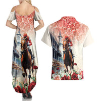 Kentucky Horse Racing Couples Matching Summer Maxi Dress and Hawaiian Shirt 151st Derby Party