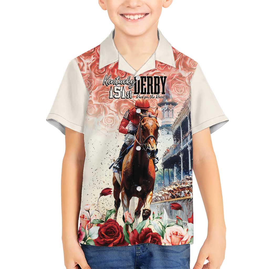 Kentucky Horse Racing Family Matching Off Shoulder Maxi Dress and Hawaiian Shirt 151st Derby Party