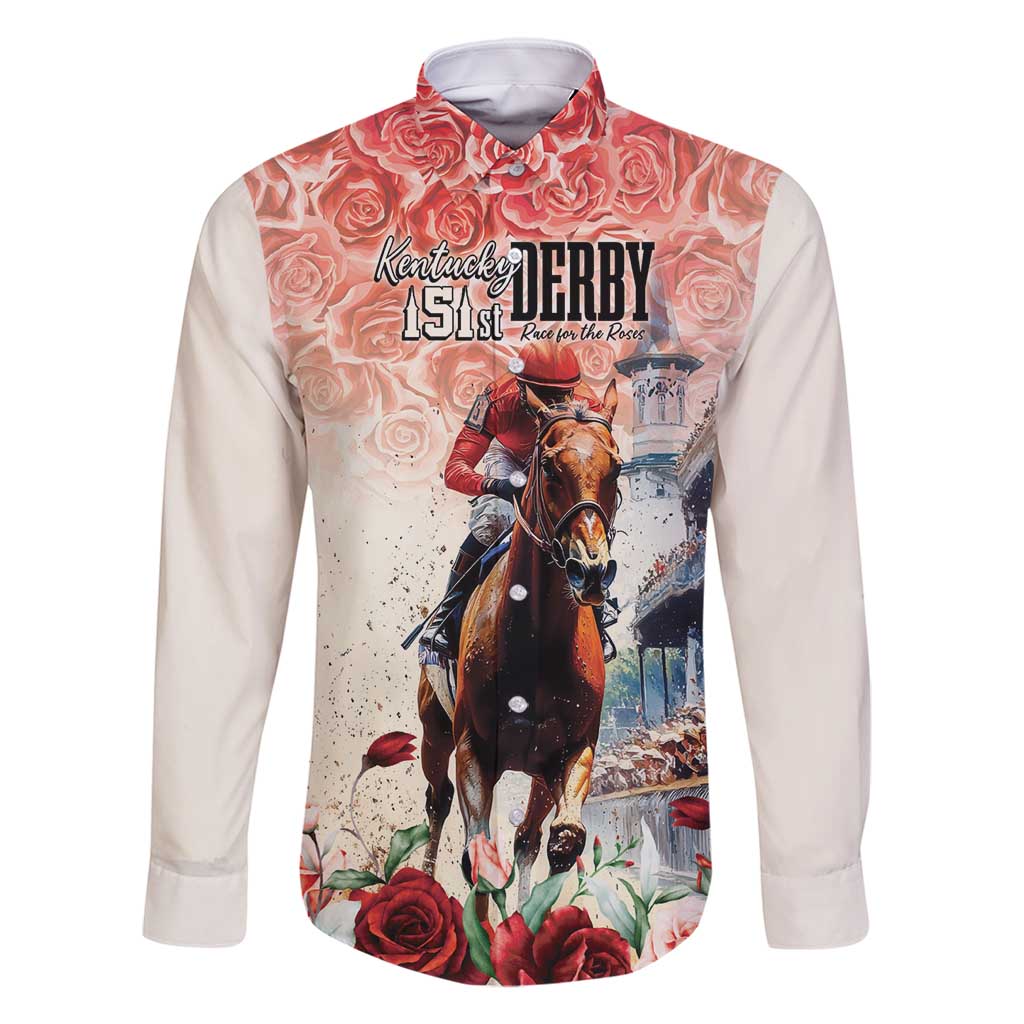 Kentucky Horse Racing Family Matching Off Shoulder Short Dress and Hawaiian Shirt 151st Derby Party