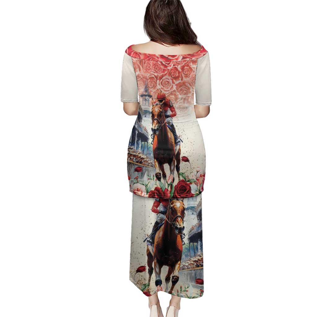 Kentucky Horse Racing Family Matching Puletasi and Hawaiian Shirt 151st Derby Party