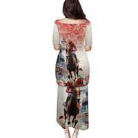 Kentucky Horse Racing Family Matching Puletasi and Hawaiian Shirt 151st Derby Party
