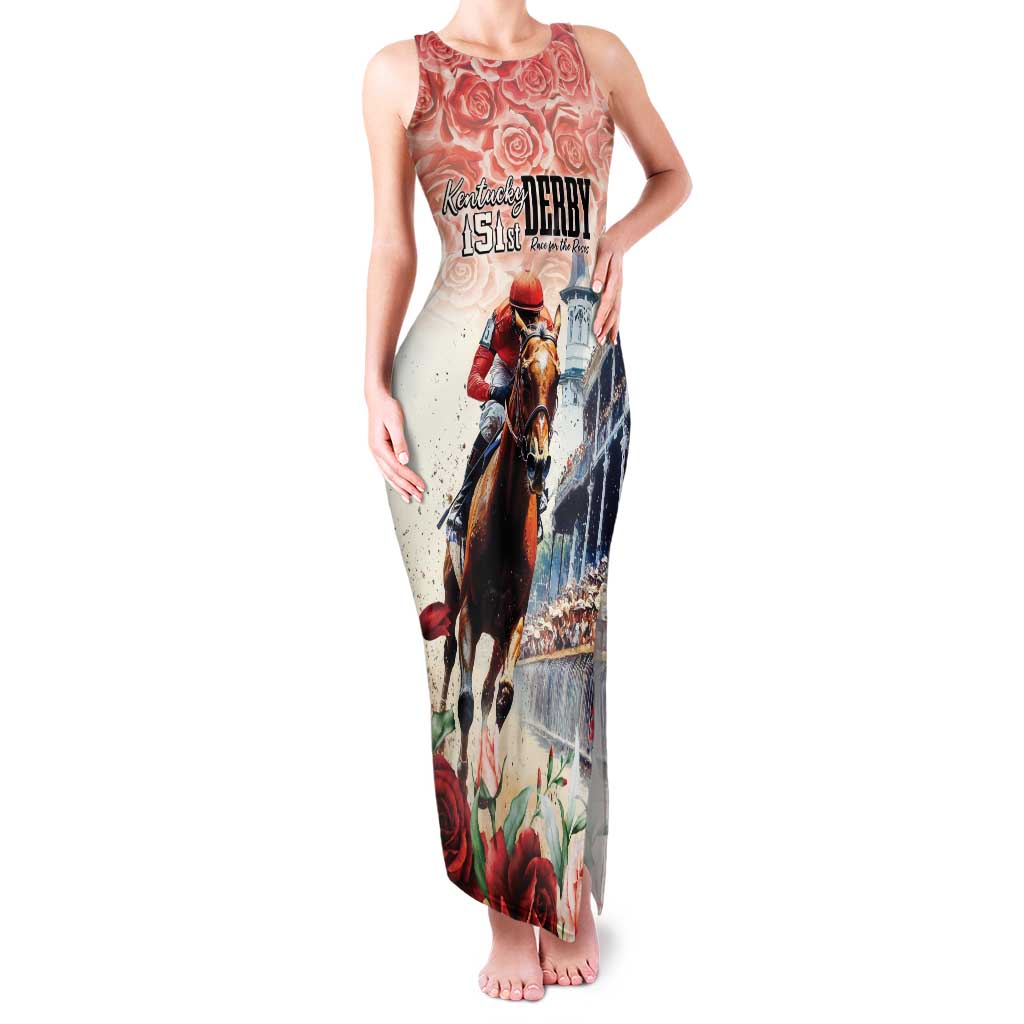 Kentucky Horse Racing Family Matching Tank Maxi Dress and Hawaiian Shirt 151st Derby Party