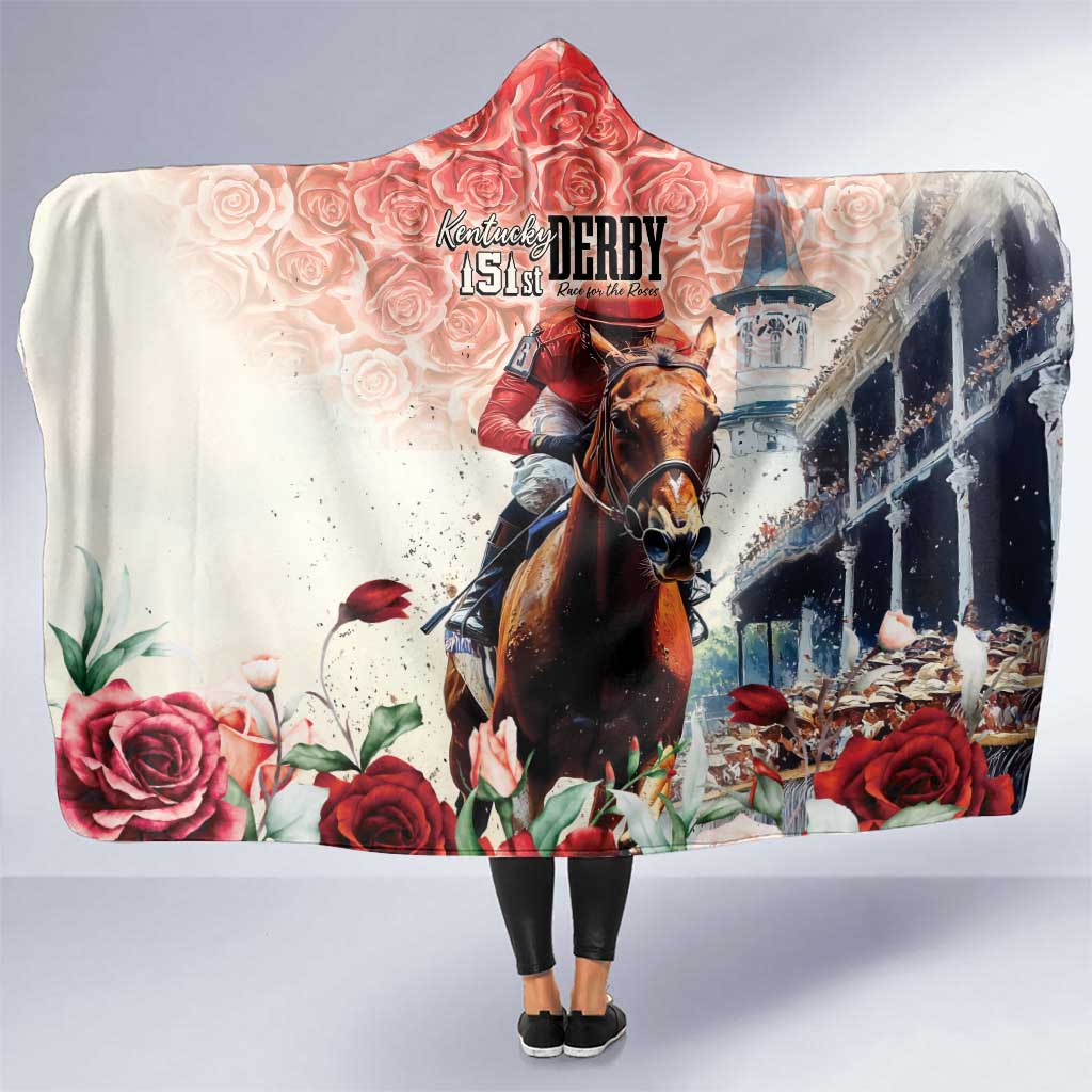 Kentucky Horse Racing Hooded Blanket 151st Derby Party