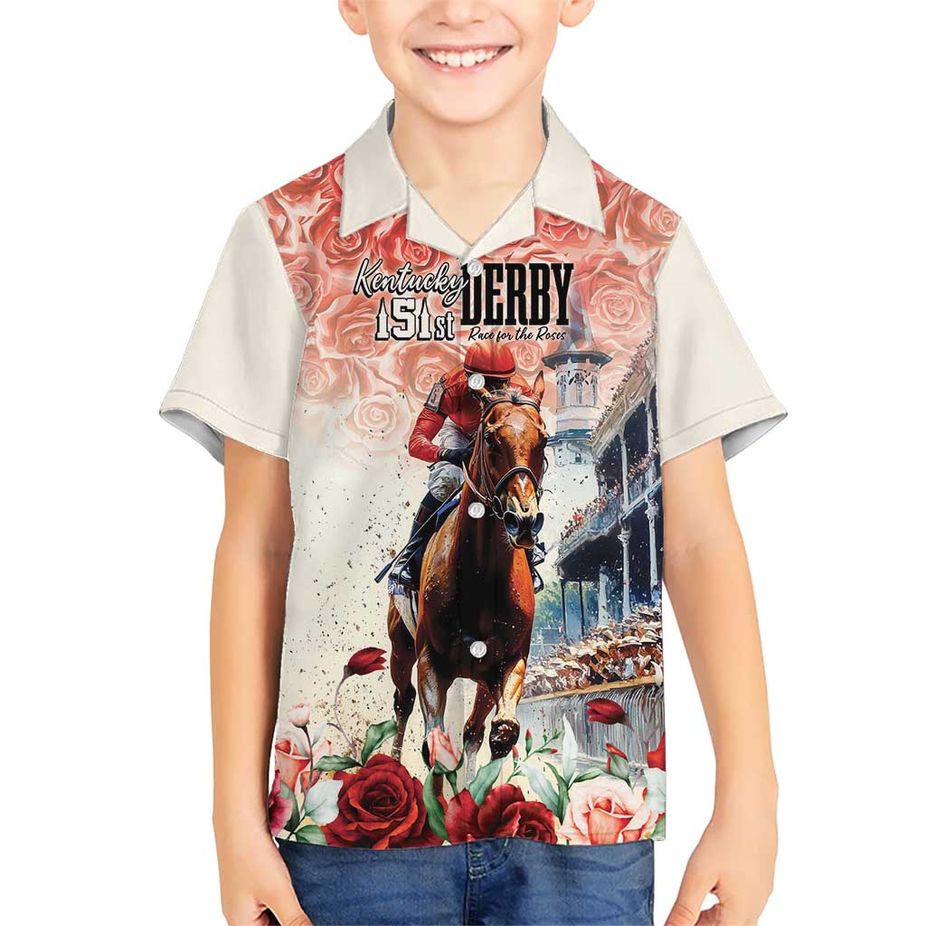 Kentucky Horse Racing Kid Hawaiian Shirt 151st Derby Party