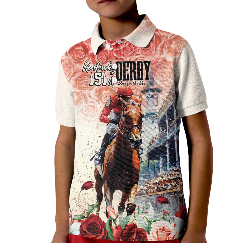 Kentucky Horse Racing Kid Polo Shirt 151st Derby Party