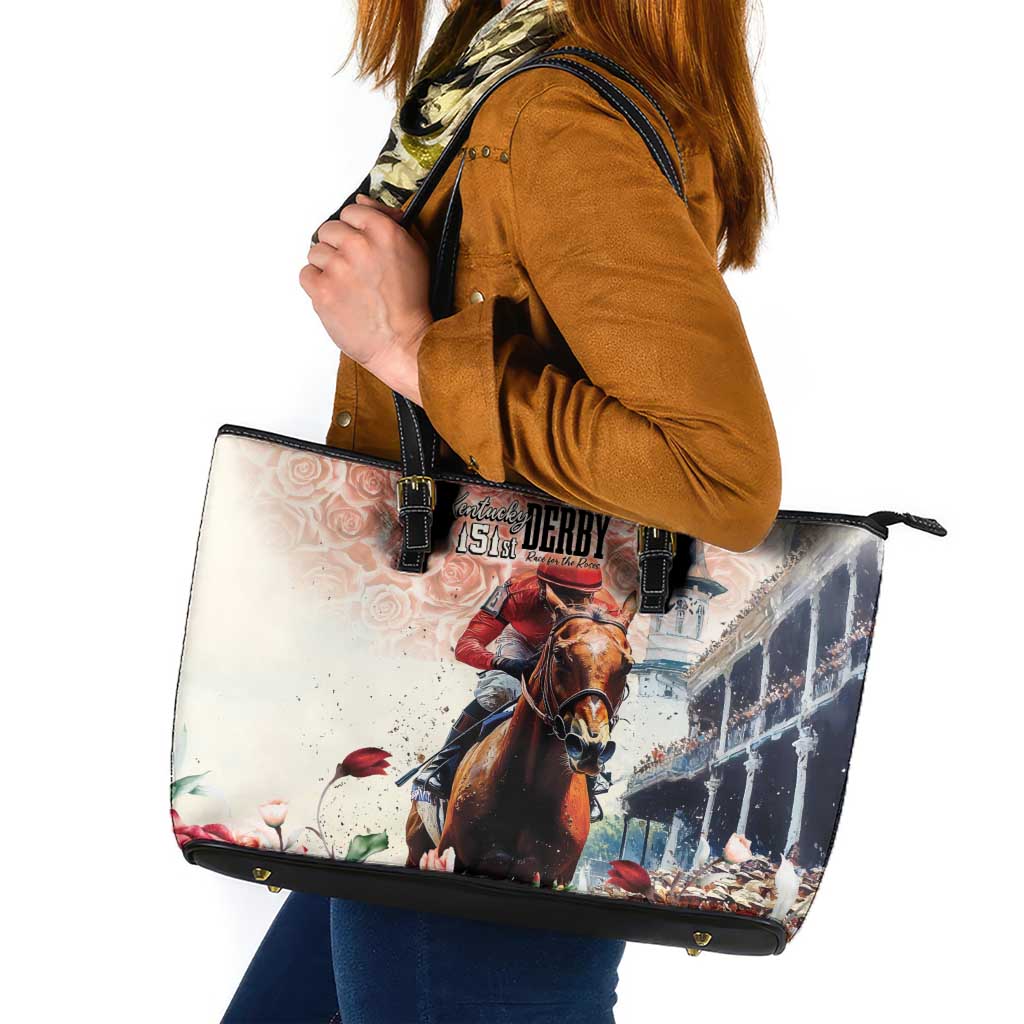 Kentucky Horse Racing Leather Tote Bag 151st Derby Party