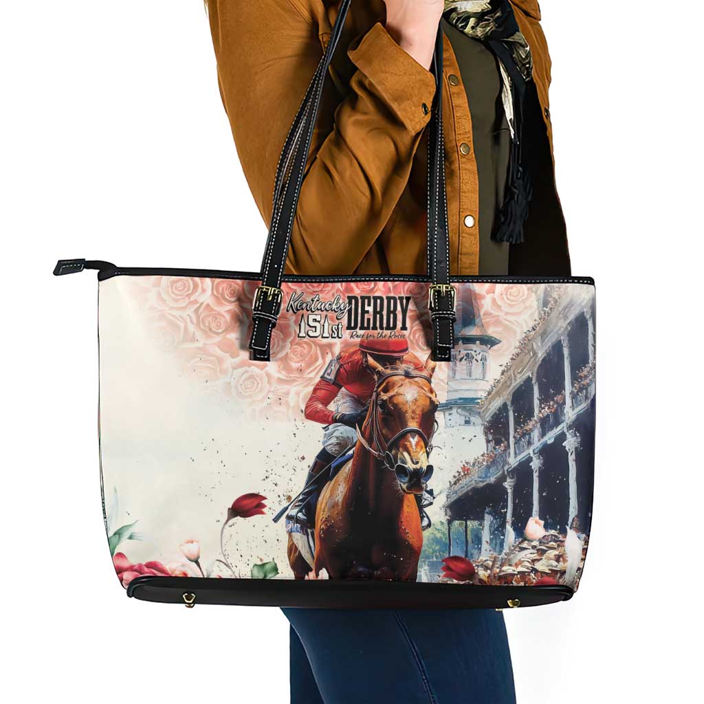 Kentucky Horse Racing Leather Tote Bag 151st Derby Party