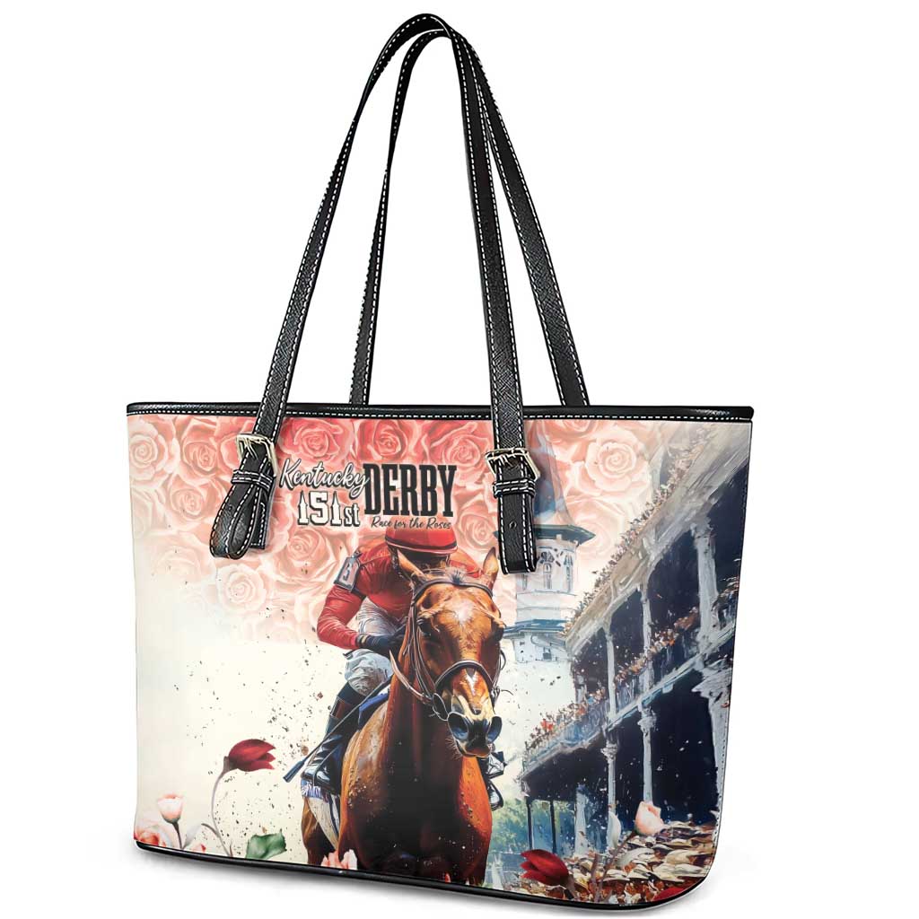 Kentucky Horse Racing Leather Tote Bag 151st Derby Party
