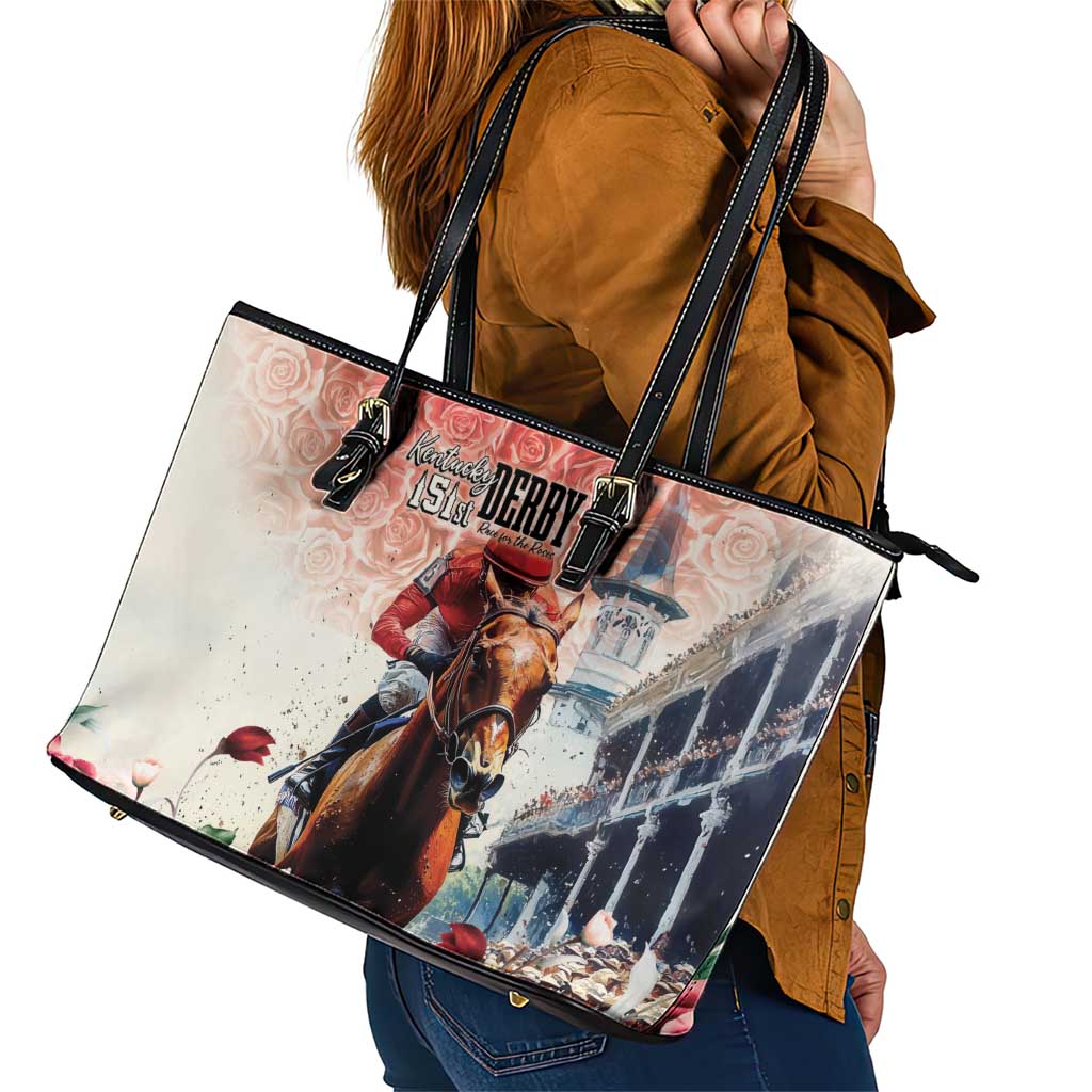 Kentucky Horse Racing Leather Tote Bag 151st Derby Party