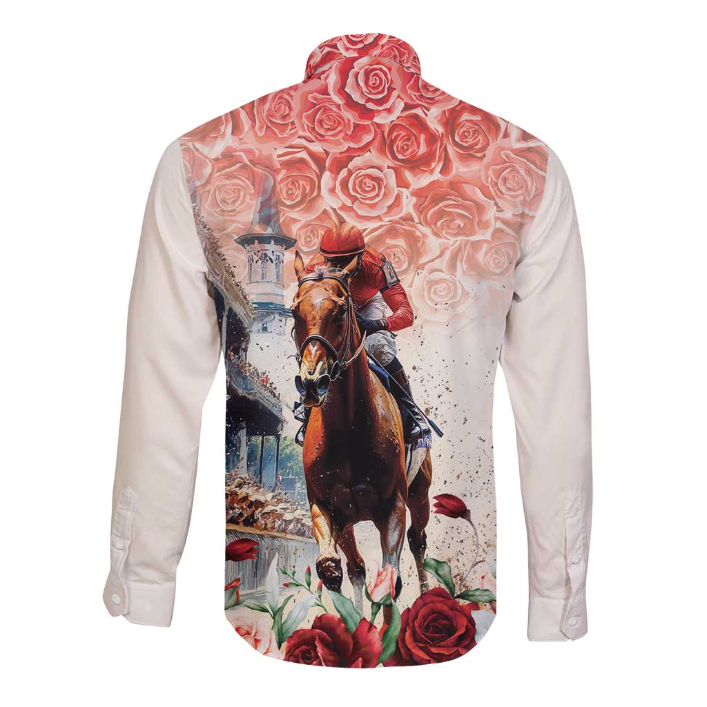 Kentucky Horse Racing Long Sleeve Button Shirt 151st Derby Party