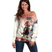 Kentucky Horse Racing Off Shoulder Sweater 151st Derby Party