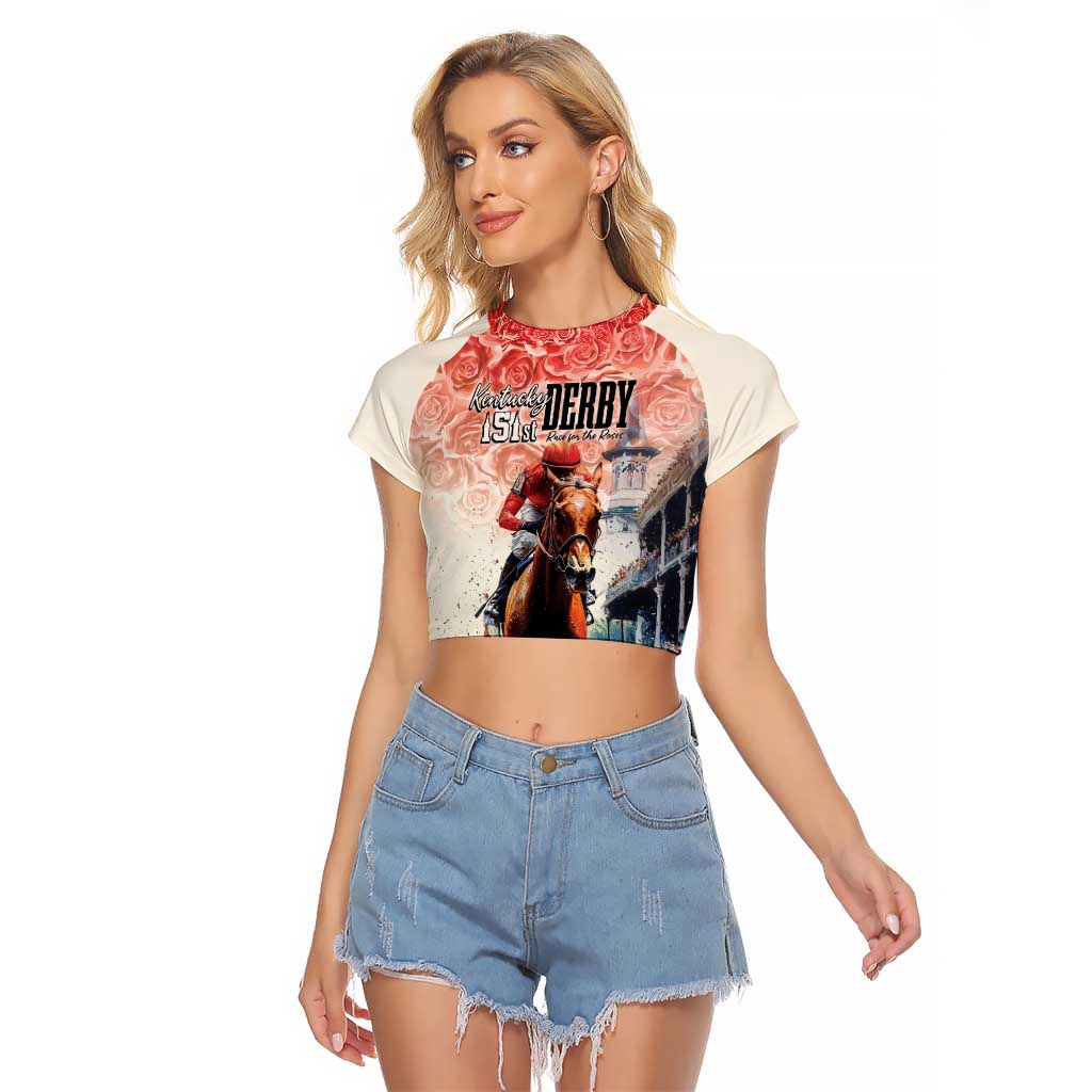 Kentucky Horse Racing Raglan Cropped T Shirt 151st Derby Party