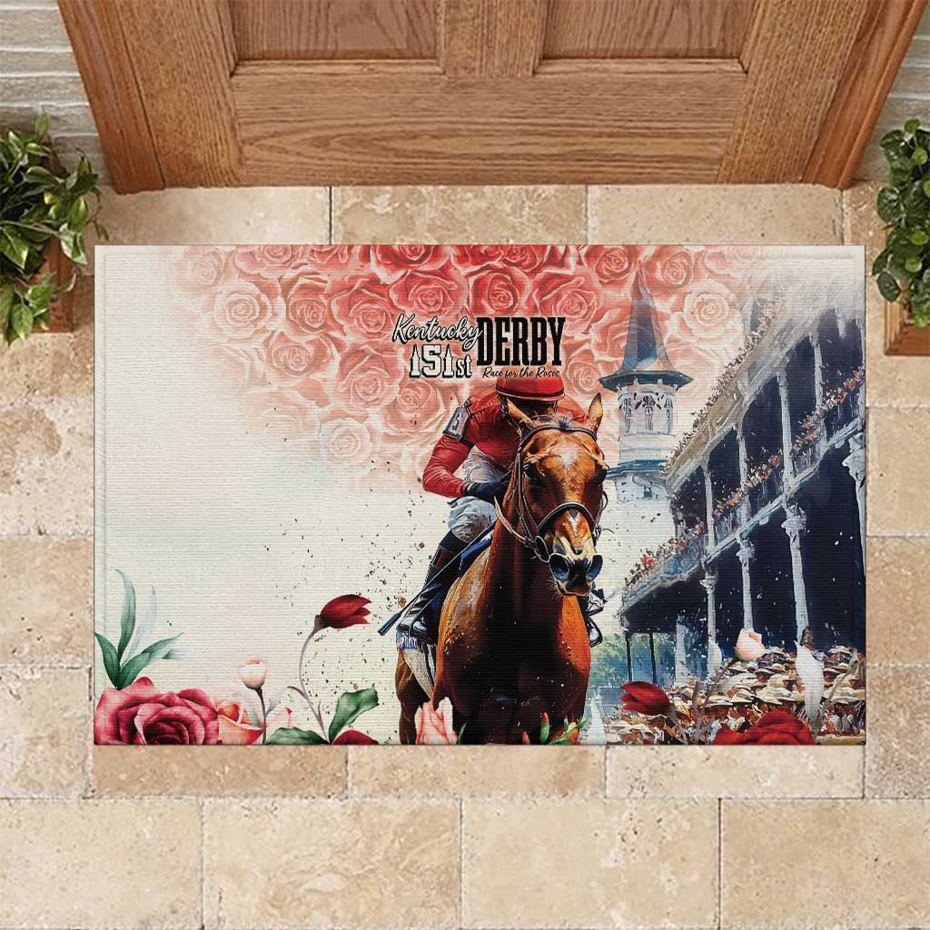 Kentucky Horse Racing Rubber Doormat 151st Derby Party