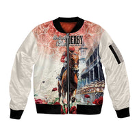 Kentucky Horse Racing Sleeve Zip Bomber Jacket 151st Derby Party