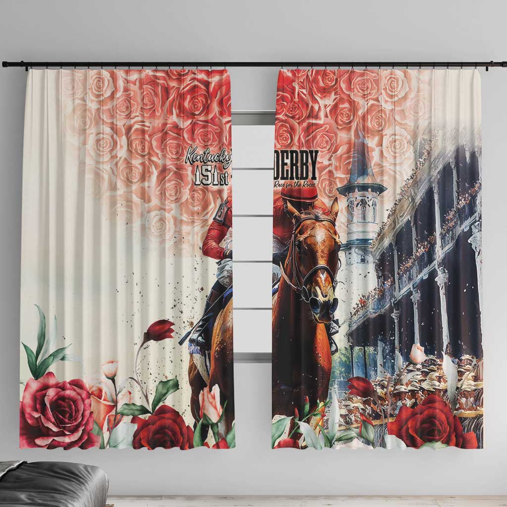 Kentucky Horse Racing Window Curtain 151st Derby Party
