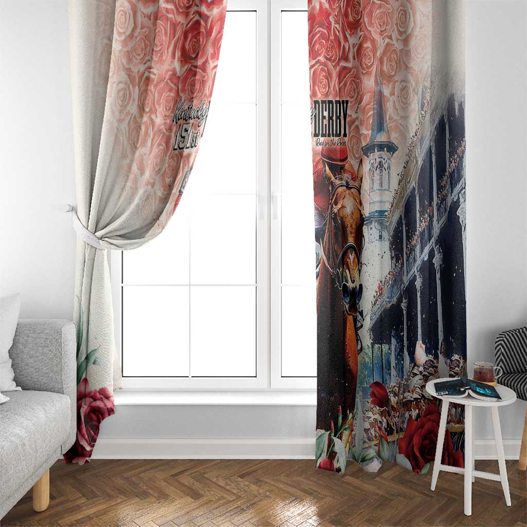 Kentucky Horse Racing Window Curtain 151st Derby Party