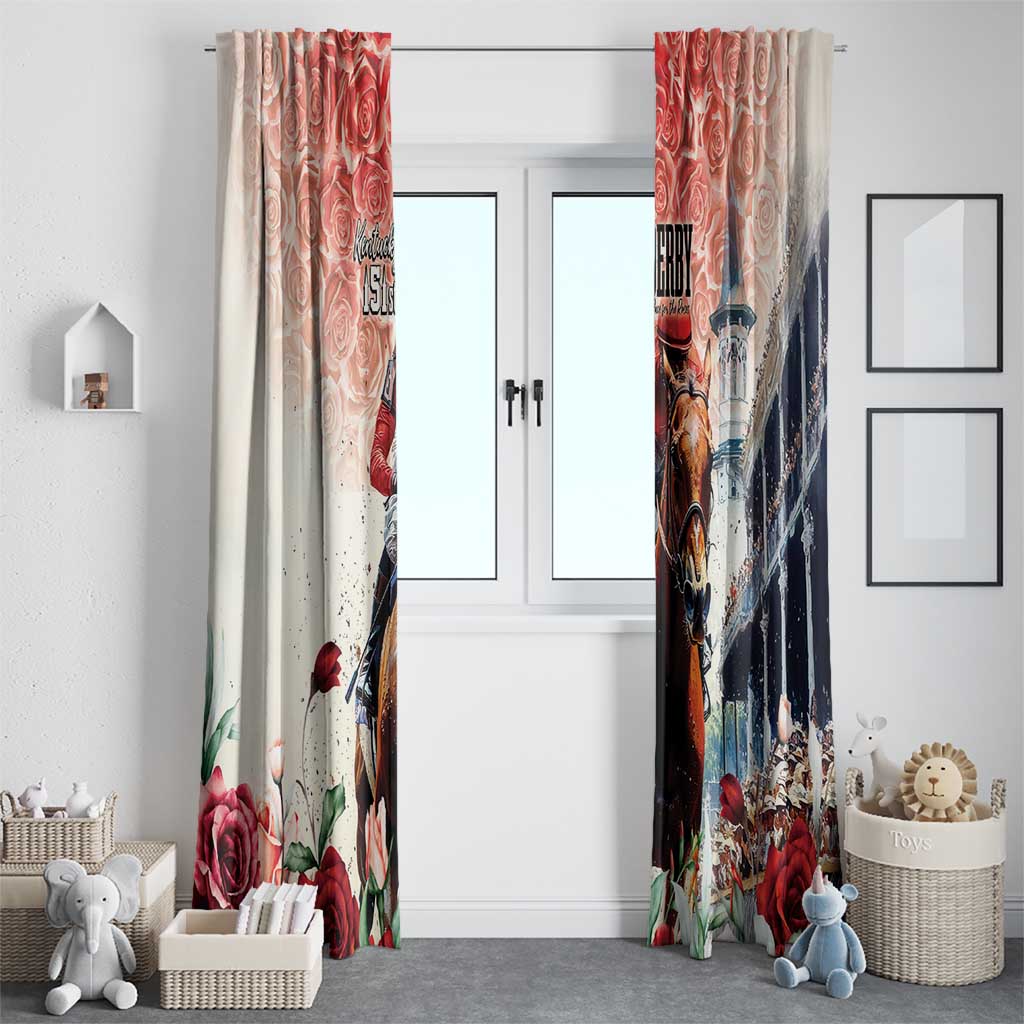 Kentucky Horse Racing Window Curtain 151st Derby Party