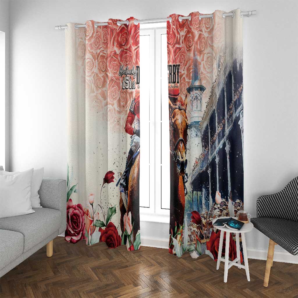 Kentucky Horse Racing Window Curtain 151st Derby Party