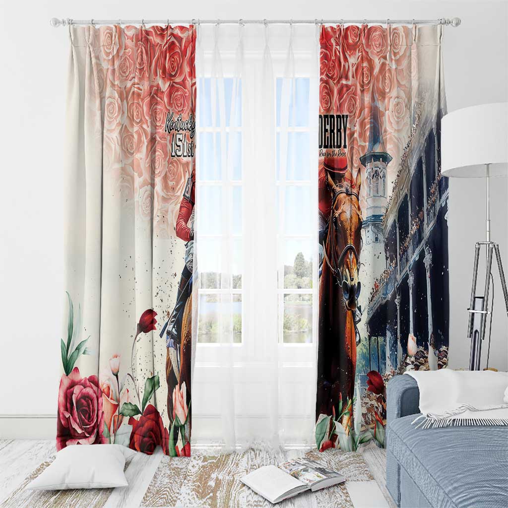 Kentucky Horse Racing Window Curtain 151st Derby Party