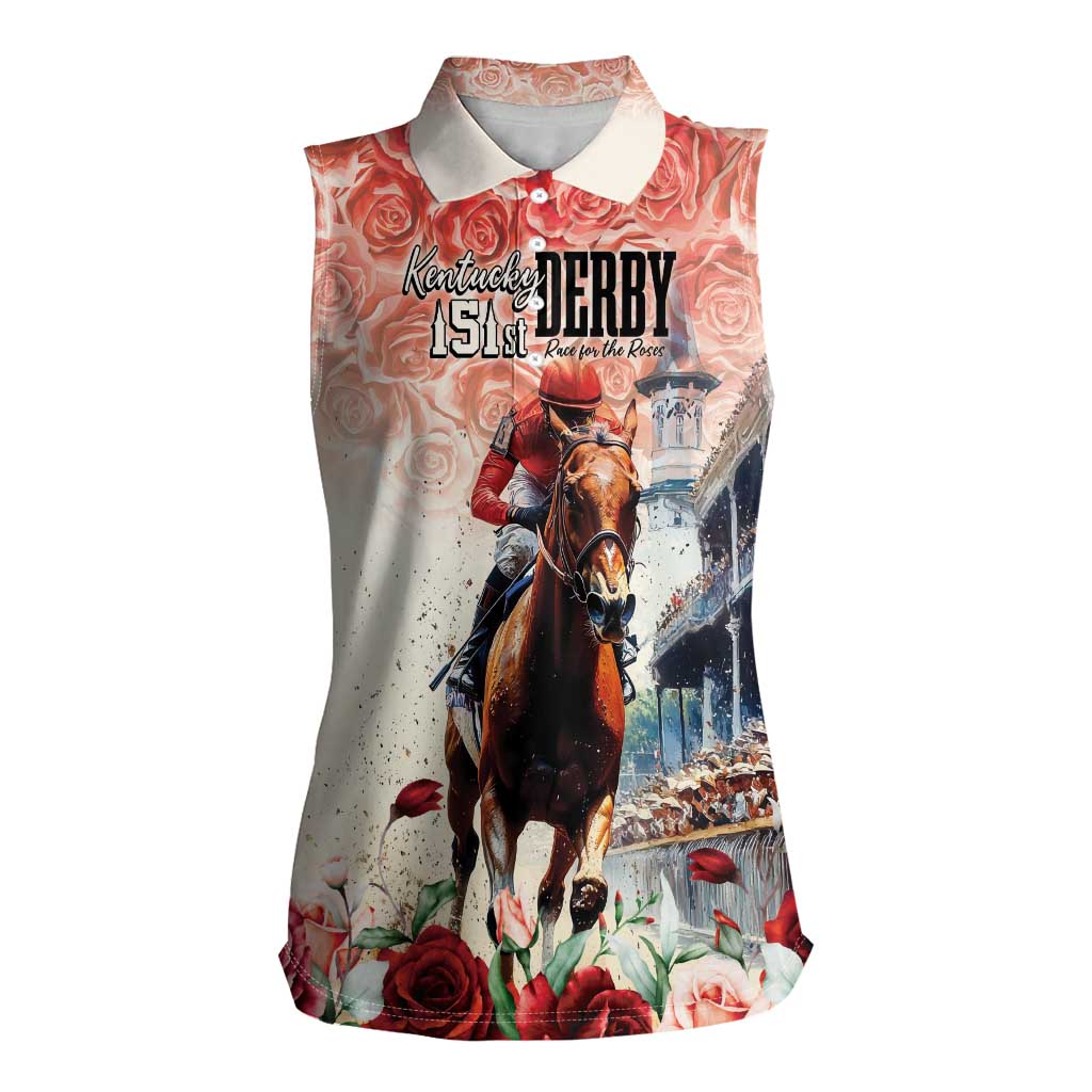 Kentucky Horse Racing Women Sleeveless Polo Shirt 151st Derby Party