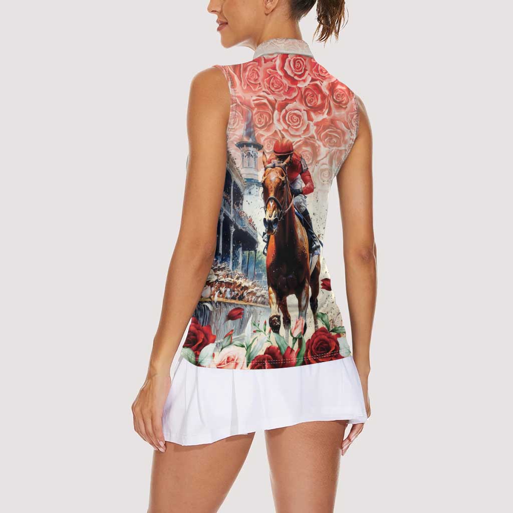 Kentucky Horse Racing Women Sleeveless Polo Shirt 151st Derby Party
