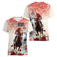 Kentucky Horse Racing Women V-Neck T-Shirt 151st Derby Party