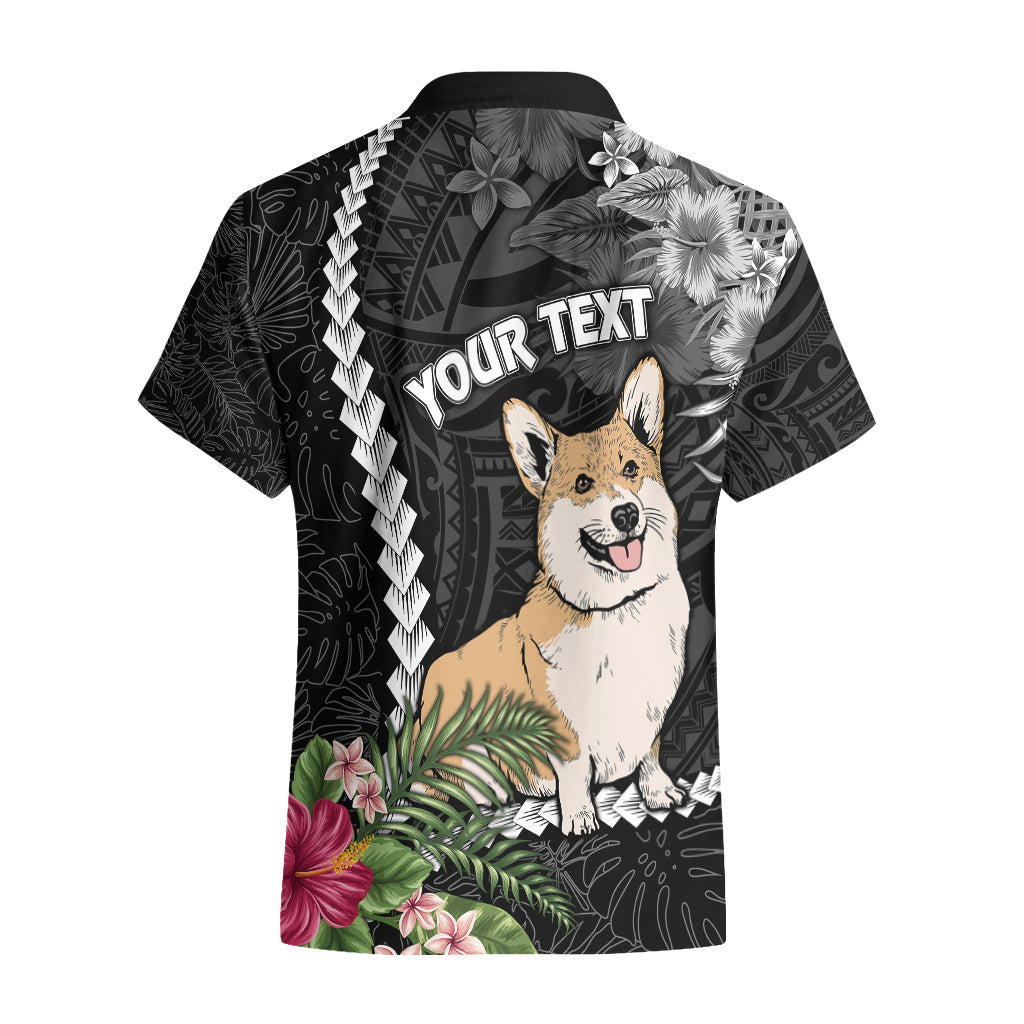 Personalised Polynesian Dog Hawaiian Shirt Corgi Mix Tropical Flowers - Wonder Print Shop