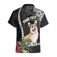Personalised Polynesian Dog Hawaiian Shirt Corgi Mix Tropical Flowers - Wonder Print Shop