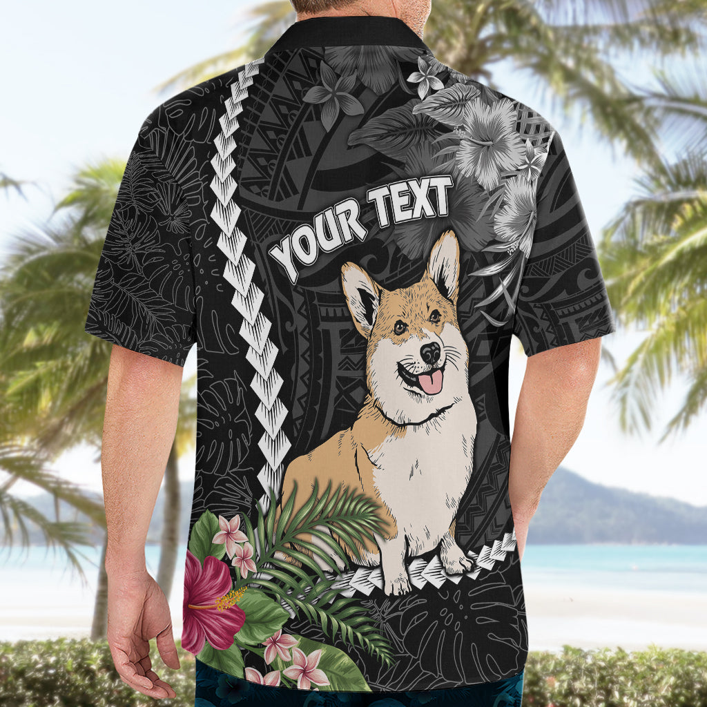 Personalised Polynesian Dog Hawaiian Shirt Corgi Mix Tropical Flowers - Wonder Print Shop