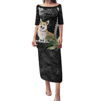 Personalised Polynesian Dog Puletasi Corgi Mix Tropical Flowers - Wonder Print Shop