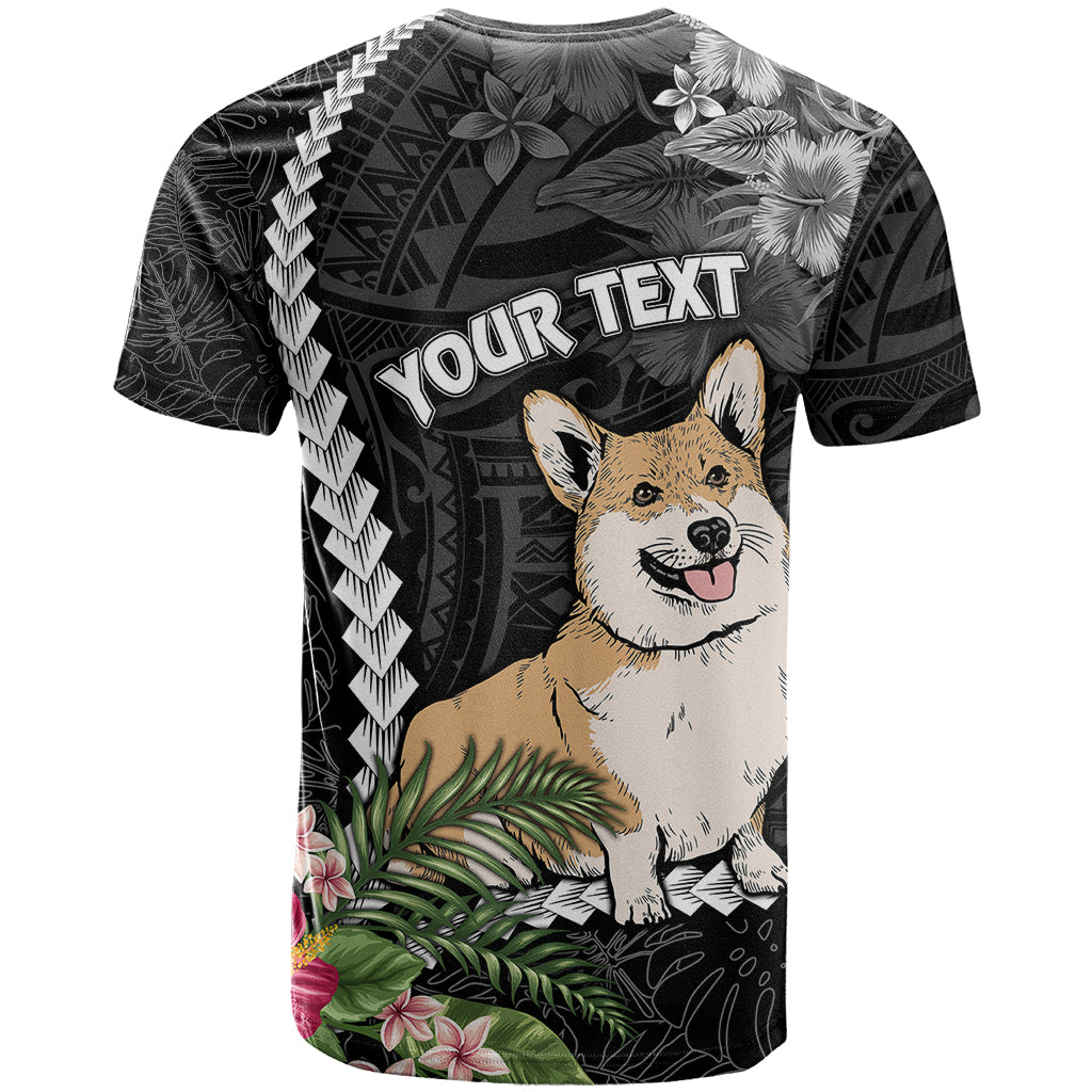 Personalised Polynesian Dog T Shirt Corgi Mix Tropical Flowers - Wonder Print Shop
