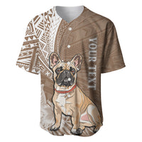 Personalised Polynesian Pacific Bulldog Baseball Jersey With Brown Hawaii Tribal Tattoo Patterns LT7 - Wonder Print Shop