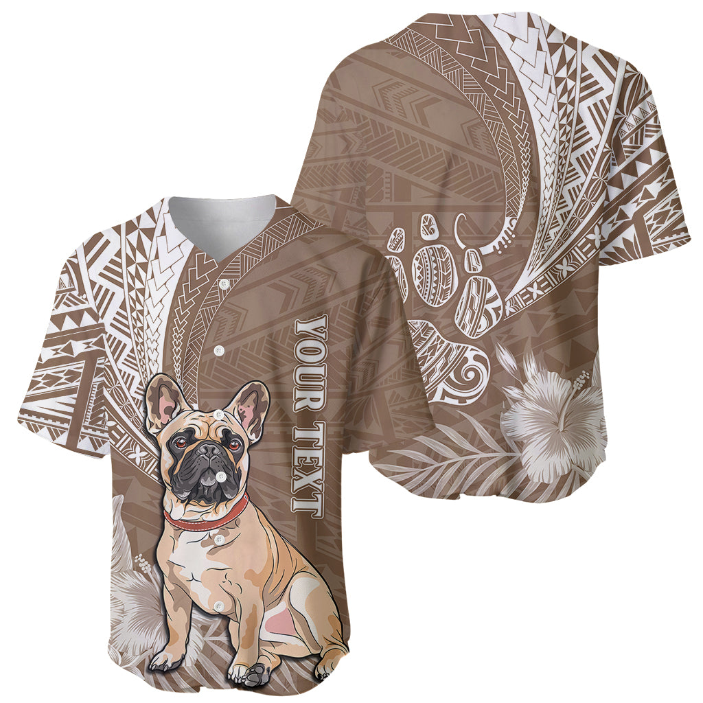 Personalised Polynesian Pacific Bulldog Baseball Jersey With Brown Hawaii Tribal Tattoo Patterns LT7 - Wonder Print Shop