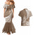 Personalised Polynesian Pacific Bulldog Couples Matching Mermaid Dress And Hawaiian Shirt With Brown Hawaii Tribal Tattoo Patterns LT7 - Wonder Print Shop